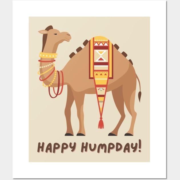 Happy Humpday Hump Day Cute Brown Camel Wall Art by Enriched by Art